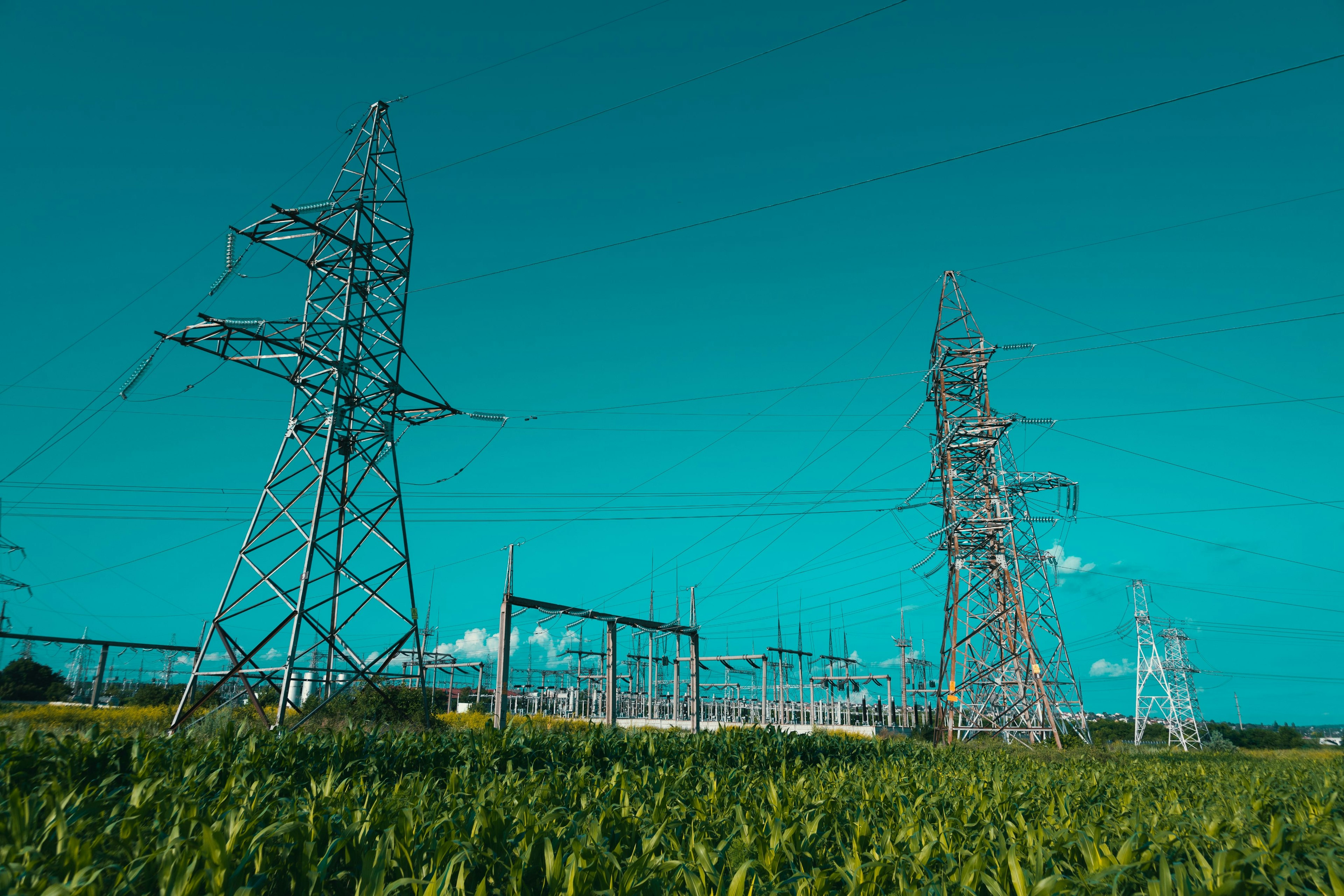 Image of high-voltage transmission towers